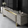 Hanah Home Mueble para TV Travertino y Oro